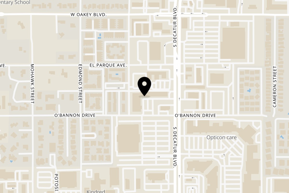 Map showing the location of KOHI Coffee Las Vegas on 2101 S Decatur Blvd in Las Vegas